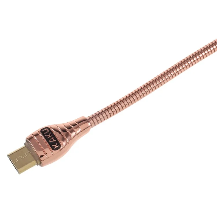 KAKU Sandfoo Series 1M 2.8A Metal Coated Micro USB Data Sync Charger Cable for Samsung HTC LG - Pink