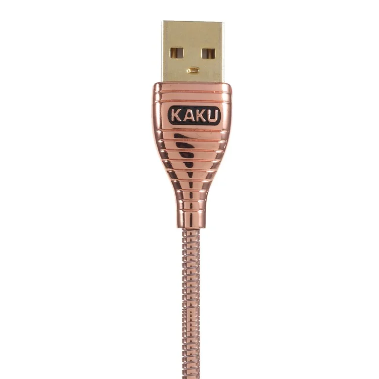 KAKU Sandfoo Series 1M 2.8A Metal Coated Micro USB Data Sync Charger Cable for Samsung HTC LG - Pink