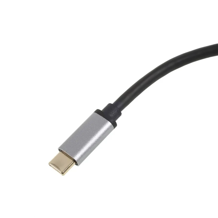 Type-C to HDMI + 2 USB 3.0 + USB-C Ports Cable Adapter with RJ45 Gigabit Ethernet LAN Network Port for New MacBook
