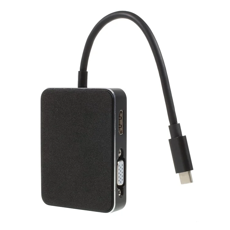7-in-1 USB-C Multifunctional Adapter with 3 USB 3.0 + VGA + HDMI + TF/SD Card Reader Ports