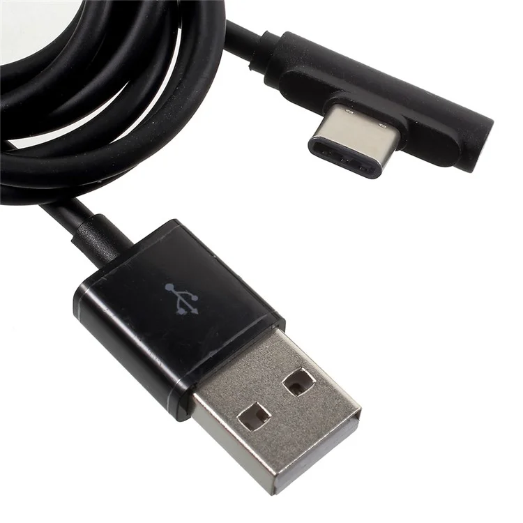 2m 90-Grad-abgewinkeltes USB-Typ-C-USB-Lade- und Sync-Kabel für Samsung, Huawei, Xiaomi usw.