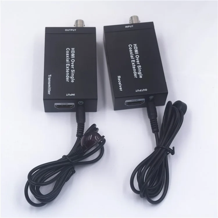 HDMI + IR over single 75ohm RG-6U Coax Cable Extender Balun Sender Receiver BNC