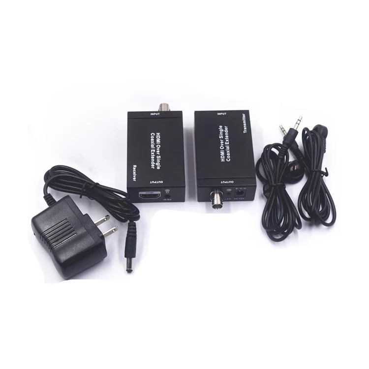 HDMI + IR over single 75ohm RG-6U Coax Cable Extender Balun Sender Receiver BNC