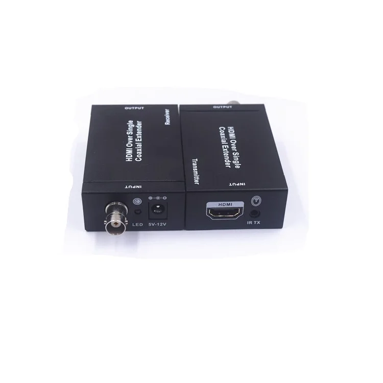 HDMI + IR over single 75ohm RG-6U Coax Cable Extender Balun Sender Receiver BNC
