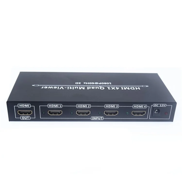 HDMI 4x1 Quad Multi-Viewer Splitter with Seamless Switcher IR Control - EU Plug