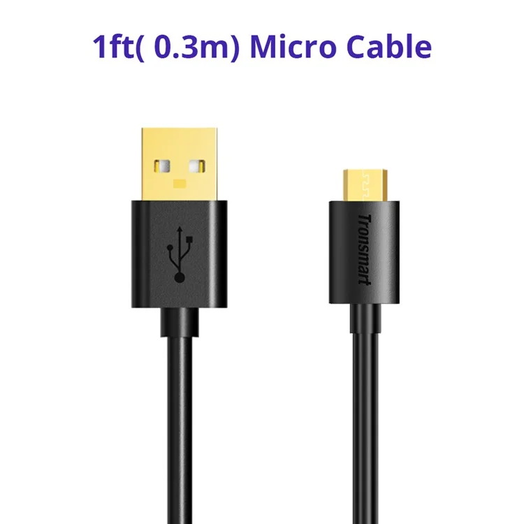TRONSMART MUS01 0.3m Micro USB Data Transfer & Charging Cable for Samsung Huawei etc