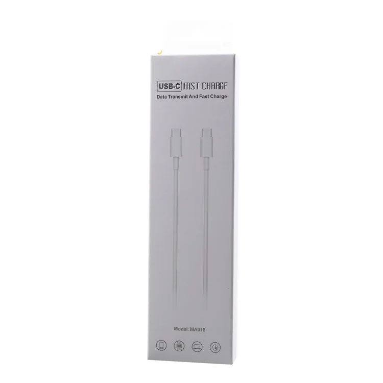 MA018 1m 5A Male to Male USB Type-C Data Sync Charge Cord - White