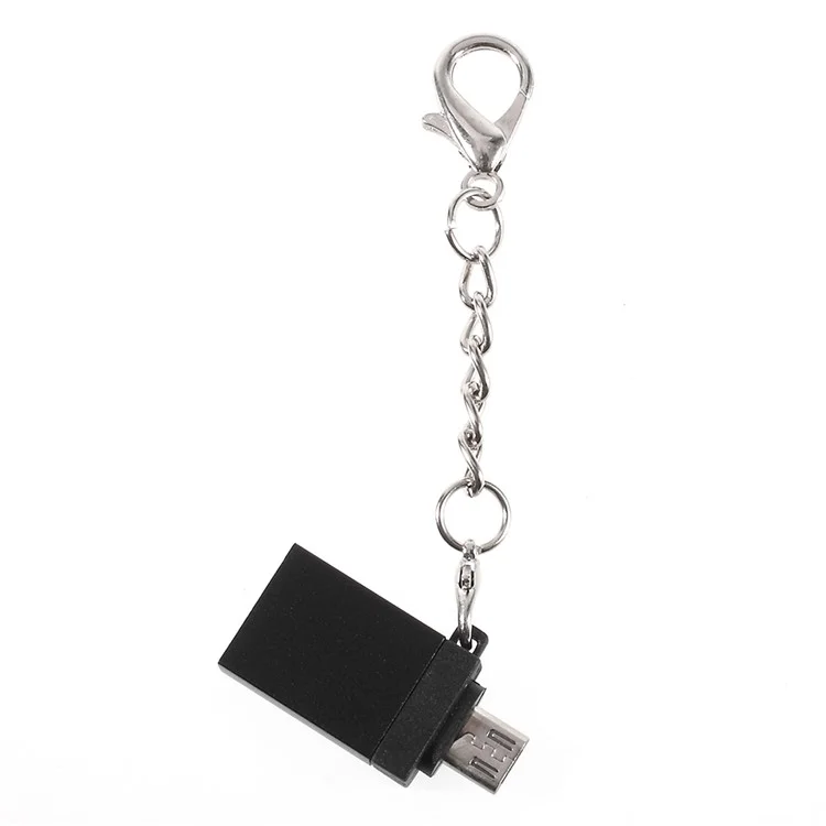 Micro USB Male to USB Female Converter OTG Adapter with anti-lost Hook for Samsung Note 8 etc. - Black