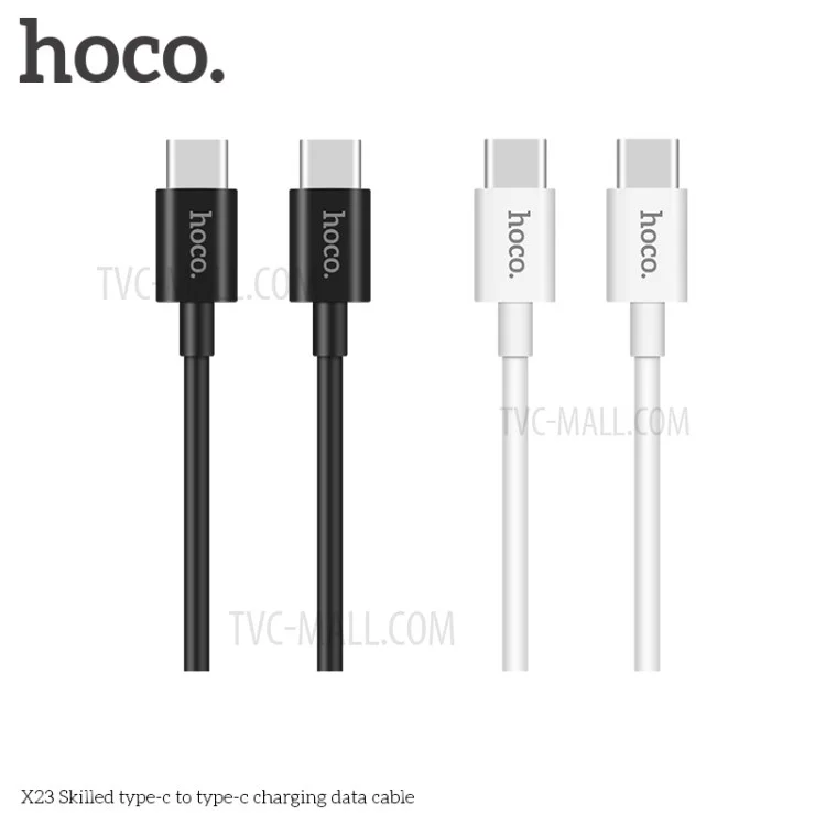 HOCO X23 Skilled Type-C to Type-C PD Data Sync Charging Cable for Huawei MacBook etc - Black