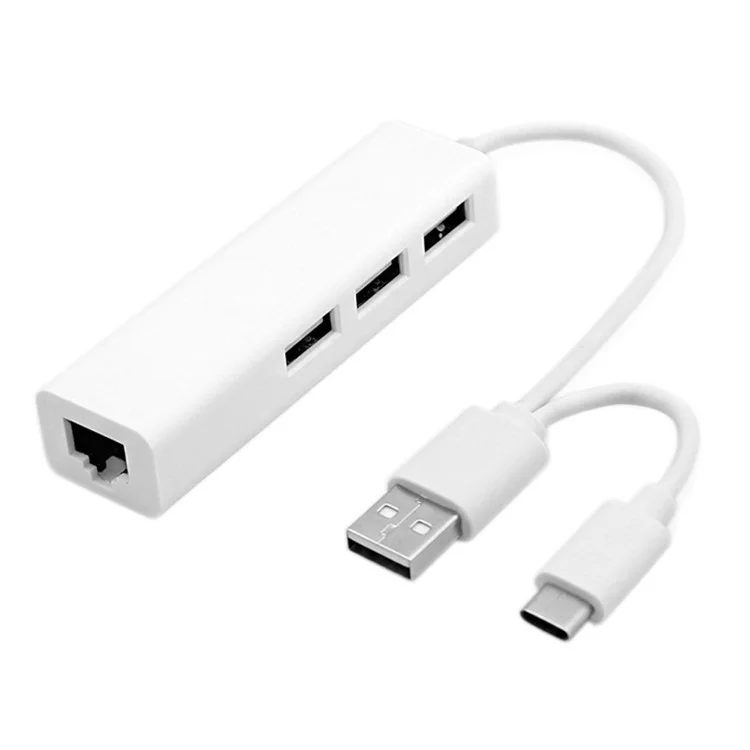 CY UC-339 Combo USB 2.0 & 3.1 Type C USB-C 3 Ports Hub with Ethernet Network LAN Adapter for PC, Laptop, Tablet, Macbook