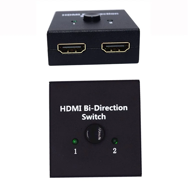 HDMI Switcher 2 Ports Bi-direction Manual Switch 2 x 1/1 x 2 HDMI Hub-HDCP Passthrough Supports Ultra HD 4K 3D 1080P