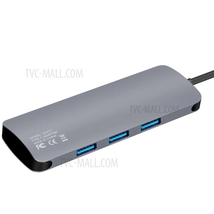 MOMAX ONE LINK Aluminum 6-in-1 Type-C to 3 USB 3.1 Ports + Type-C Charging Port + TF/SD Card Reader Ports Adapter Hub - Grey