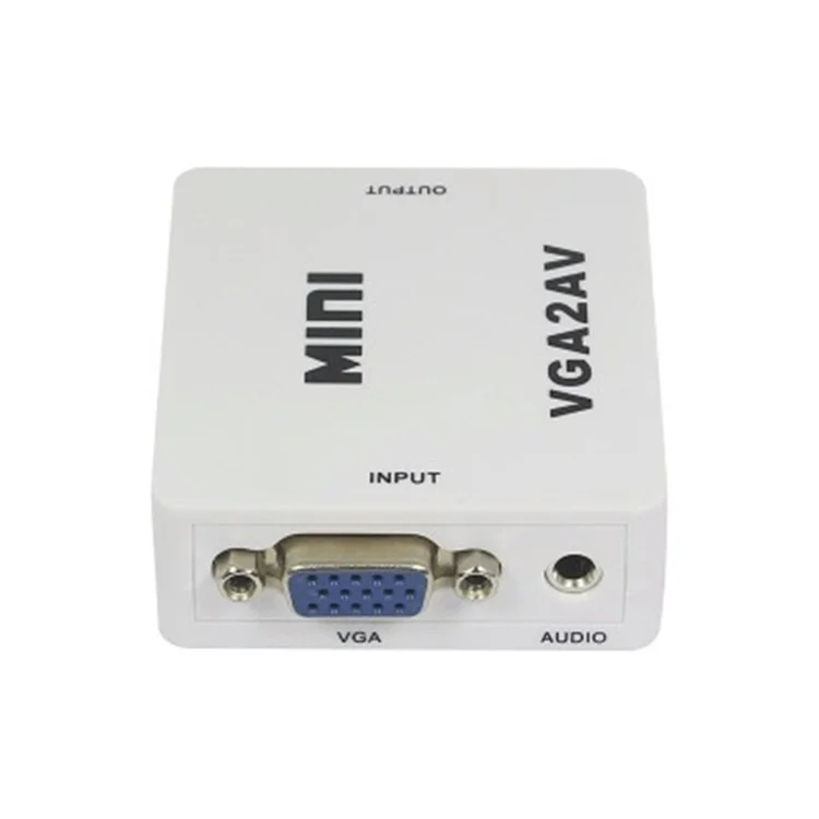 1080P Mini VGA to RCA AV Converter with 3.5mm Audio VGA2AV+Audio Converter for HDTV PC