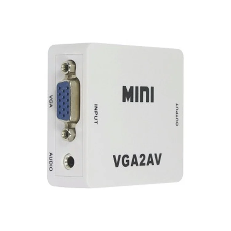 1080P Mini VGA to RCA AV Converter with 3.5mm Audio VGA2AV+Audio Converter for HDTV PC
