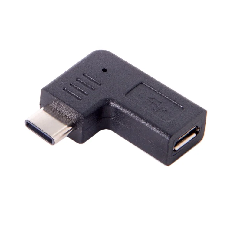 USB-C Tipo-c Macho a Micro USB 2.0 5pin Adaptador de Datos Femeninos de 90 Grados Tipo de Ángulo