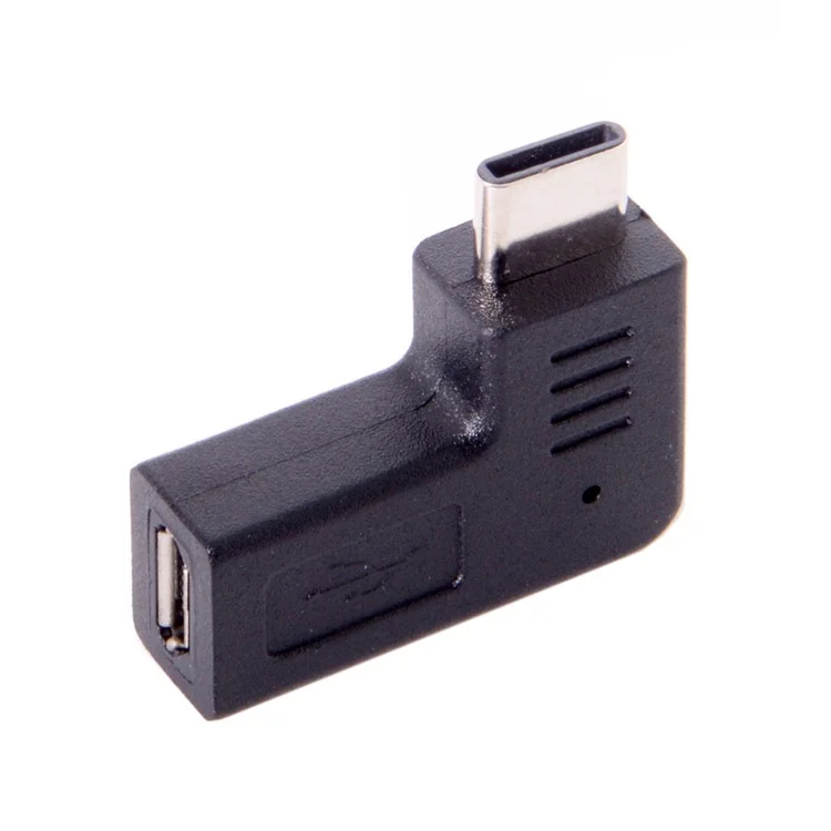 USB-C Type-C Mâle à Micro USB 2.0 5pin Female Adaptateur de Données 90 Degrés