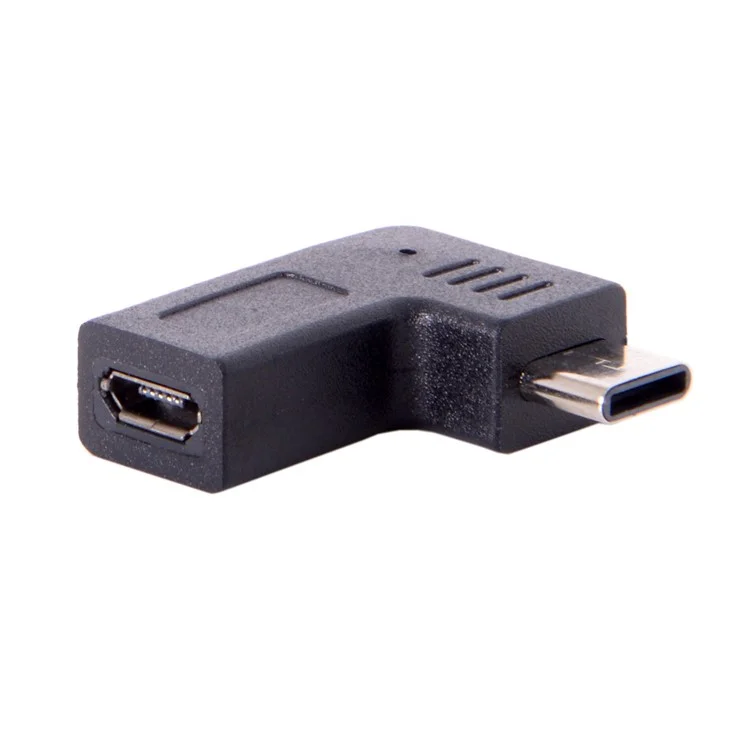 USB-C Type-C Maschile a Micro USB 2.0 5pin Adattatore di Dati Femminile a 90 Gradi Tipo Angolato