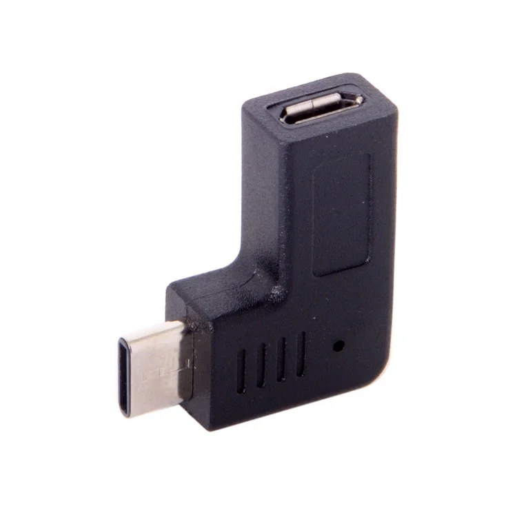 USB-C Type-C Mâle à Micro USB 2.0 5pin Female Adaptateur de Données 90 Degrés