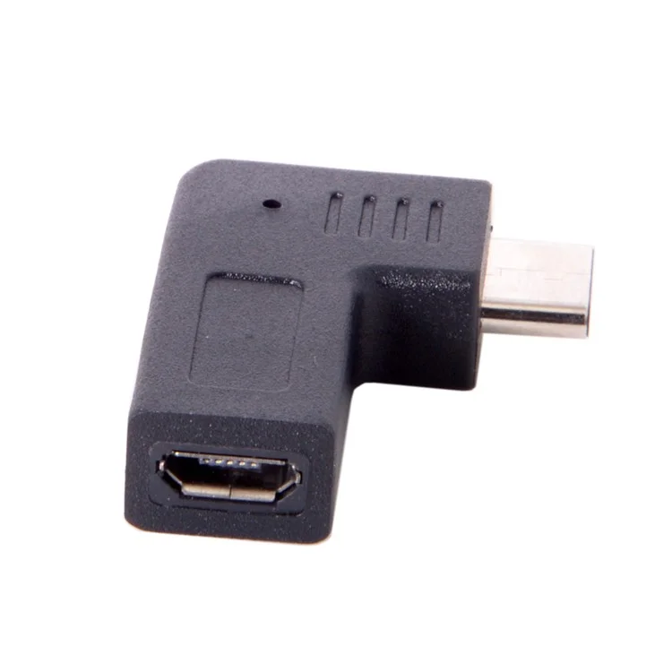 USB-C Type-C Mâle à Micro USB 2.0 5pin Female Adaptateur de Données 90 Degrés