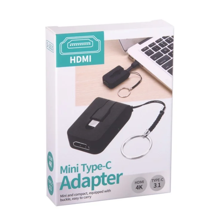 CY UC-071 Mini USB Type-C to HDMI Adapter for MacBook / Chromebook / Huawei Mate 10 Pro Etc.