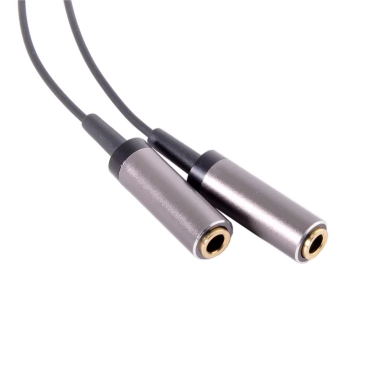 3.5mm Stereo Headphone Audio Cable Splitter Male to 2 Female 90 Degree Angled for Earphone