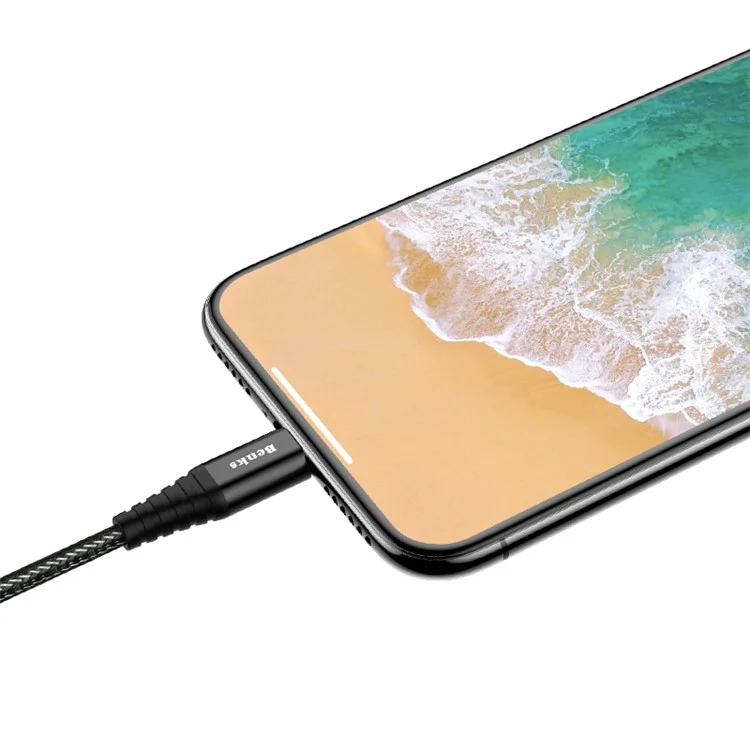 BENKS MFI Certified Lightning 8Pin 2.4A Output Charging Data Cable for iPhone iPad iPod (1.2m)