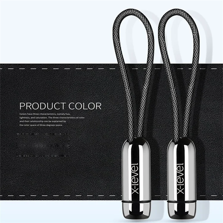 X-LEVEL Lock Buckle Pattern Type-C USB Data Sync Charging Cable for Samsung Huawei LG - Black
