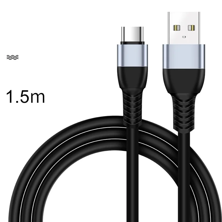 JOYROOM JR-S318 1.5m 2.4A Upgraded OD4.5 Type-C Data Charging Cord for Samsung Note 8/S9/S9 Plus, Huawei Mate 10 - Black