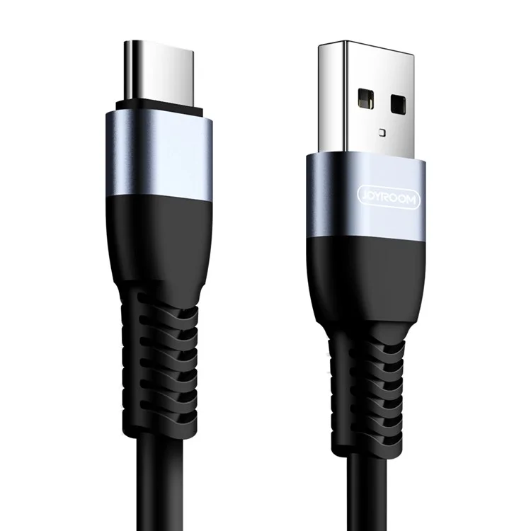 JOYROOM JR-S318 1.5m 2.4A Upgraded OD4.5 Type-C Data Charging Cord for Samsung Note 8/S9/S9 Plus, Huawei Mate 10 - Black