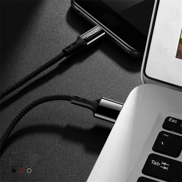 JOYROOM S-M351 1.0m 2A Micro USB Charge Data Transfer Woven Cable - Black