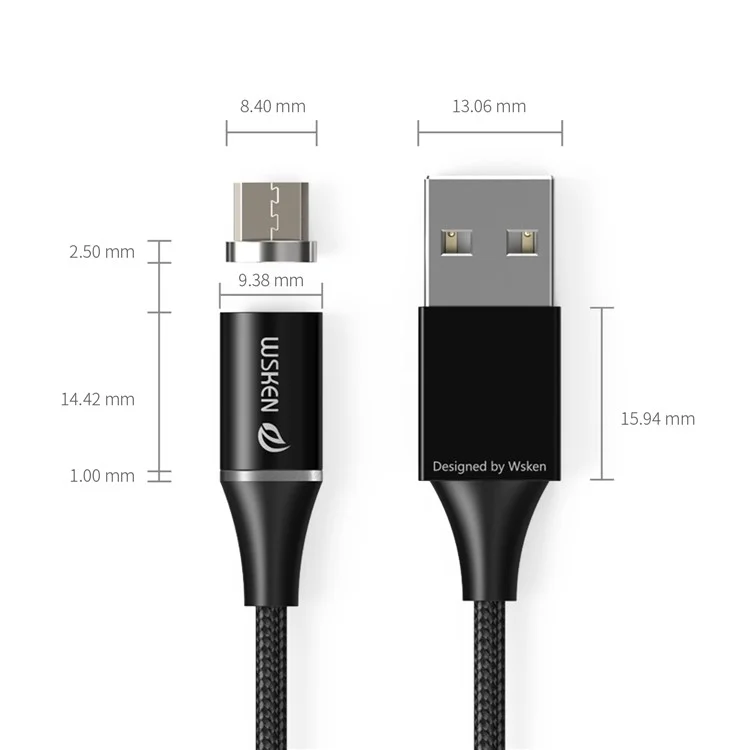 WSKEN Magnetic Quick Connect Micro USB Head Converter for Micro USB Data Sync Charge Cable