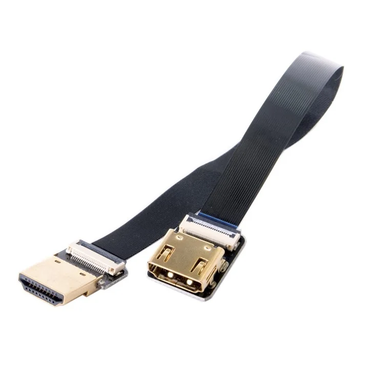 0.2M FPV Straight HDMI Type-A Male to Female FPC Flat Cable for HDTV Multicopter Aerial Photography