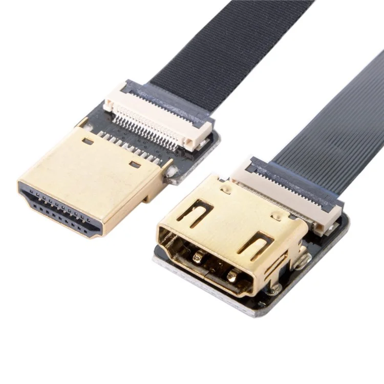 0.2M FPV Straight HDMI Type-A Male to Female FPC Flat Cable for HDTV Multicopter Aerial Photography