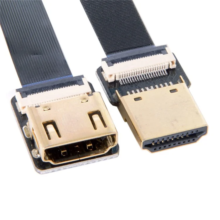 0.2M FPV Straight HDMI Type-A Male to Female FPC Flat Cable for HDTV Multicopter Aerial Photography