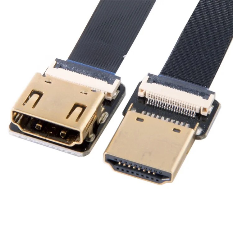 0.2M FPV Straight HDMI Type-A Male to Female FPC Flat Cable for HDTV Multicopter Aerial Photography