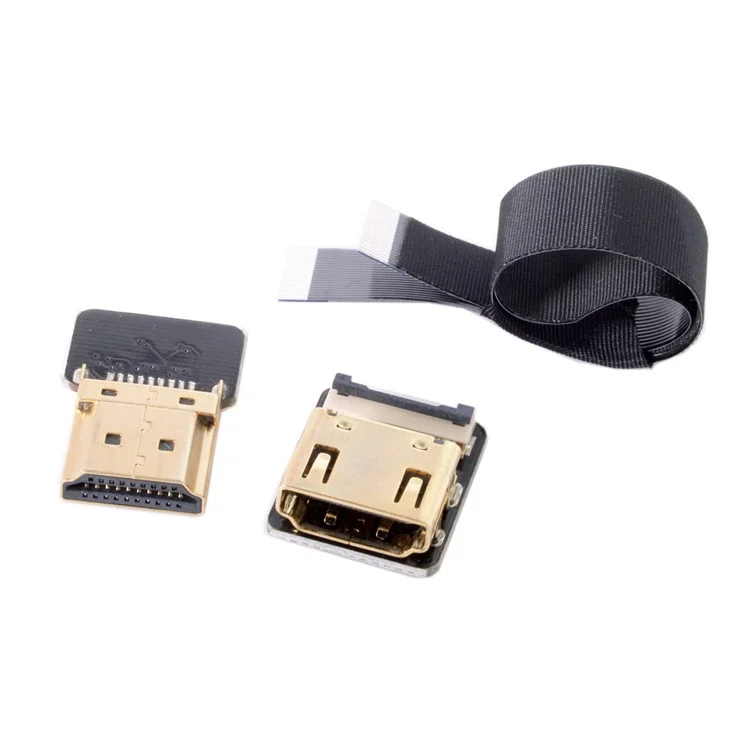 0.2M FPV Straight HDMI Type-A Male to Female FPC Flat Cable for HDTV Multicopter Aerial Photography