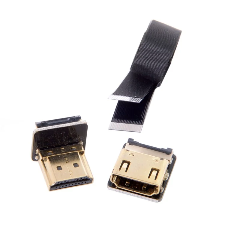 FPV Down Angled 90 Degree HDMI Male to Female FPC Flat Cable for HDTV Multicopter Aerial Photography