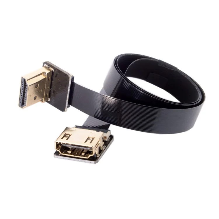 FPV Down Angled 90 Degree HDMI Male to Female FPC Flat Cable for HDTV Multicopter Aerial Photography