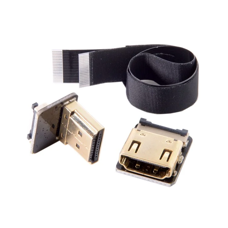 FPV Down Angled 90 Degree HDMI Male to Female FPC Flat Cable for HDTV Multicopter Aerial Photography