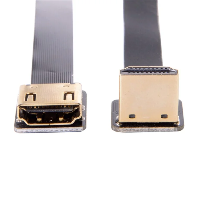 FPV Down Angled 90 Degree HDMI Male to Female FPC Flat Cable for HDTV Multicopter Aerial Photography
