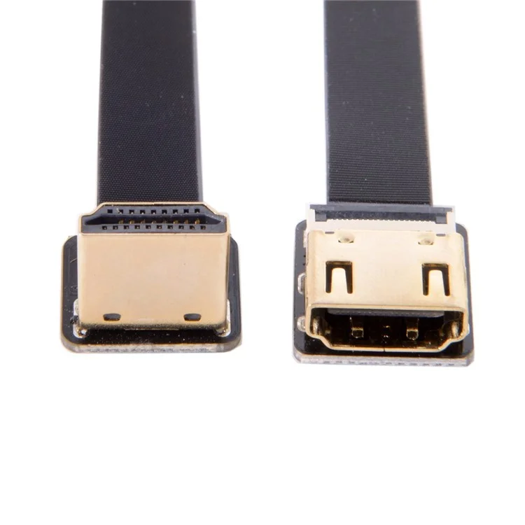 FPV Down Angled 90 Degree HDMI Male to Female FPC Flat Cable for HDTV Multicopter Aerial Photography