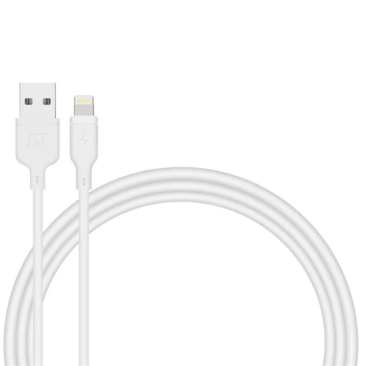 MOMAX MFI Certified Lightning 8 Pin 2.4A Output Charging Data Cable for iPhone iPad iPod (1m) - White