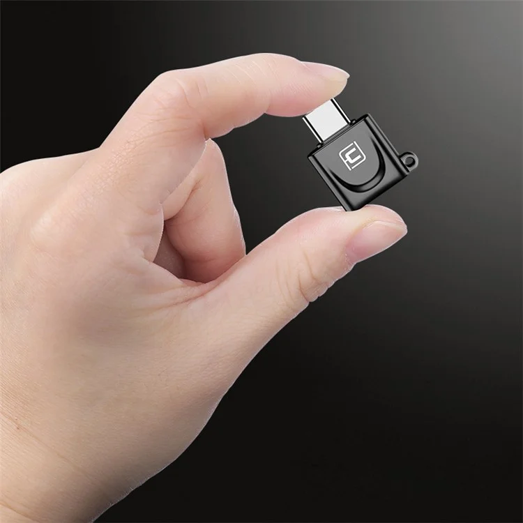 CAFELE Micro USB Female to Type-C Male Charging Data Adapter - Black