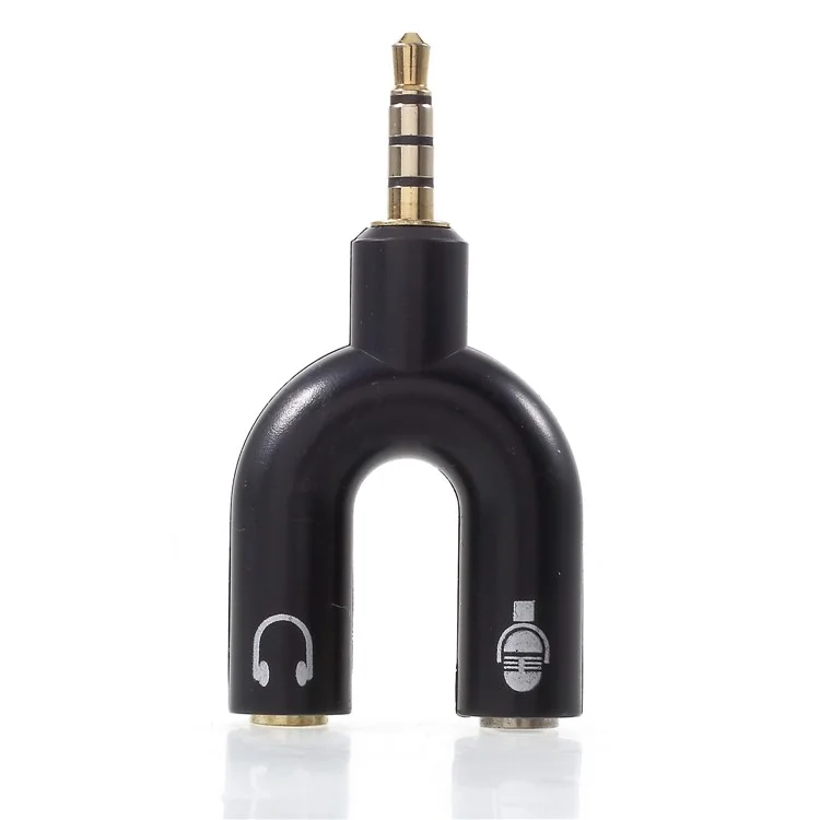 U Forme U,5 mm Audio Stéréo Mâle à 2 Adaptateurs Féminines de Casque / Micro Micro