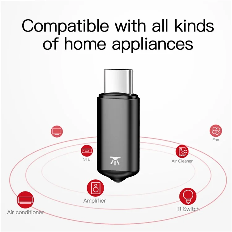 BASEUS R02 Smartphone Type-C IR Wireless Remote Control - Black