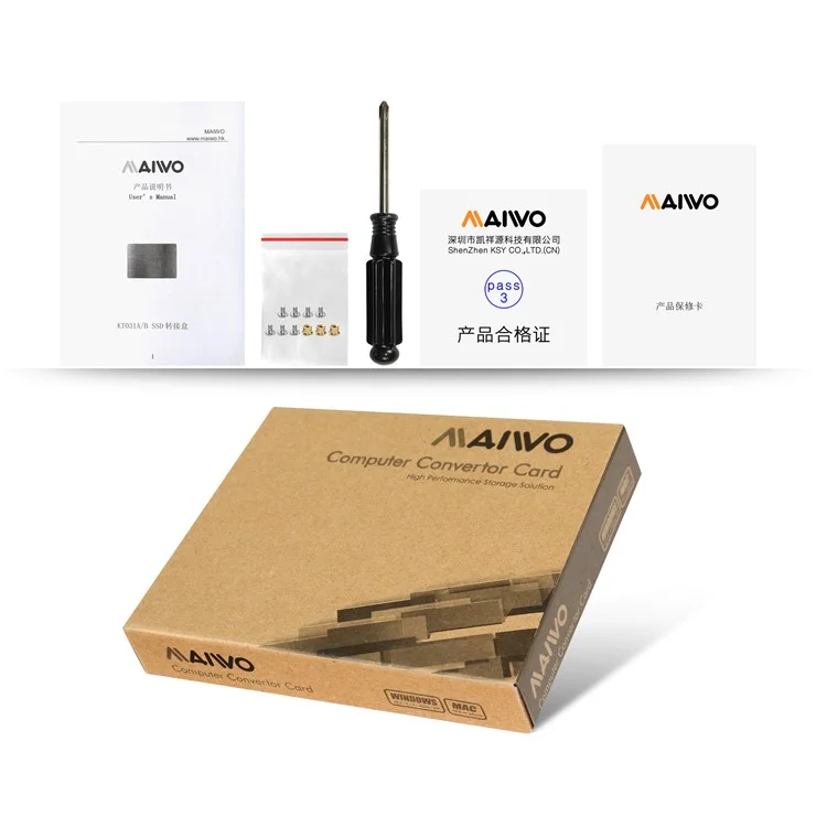 MAIWO KT031A mSATA SSD to 2.5 SATA Hard Disk Enclosure Case Converter Adapter