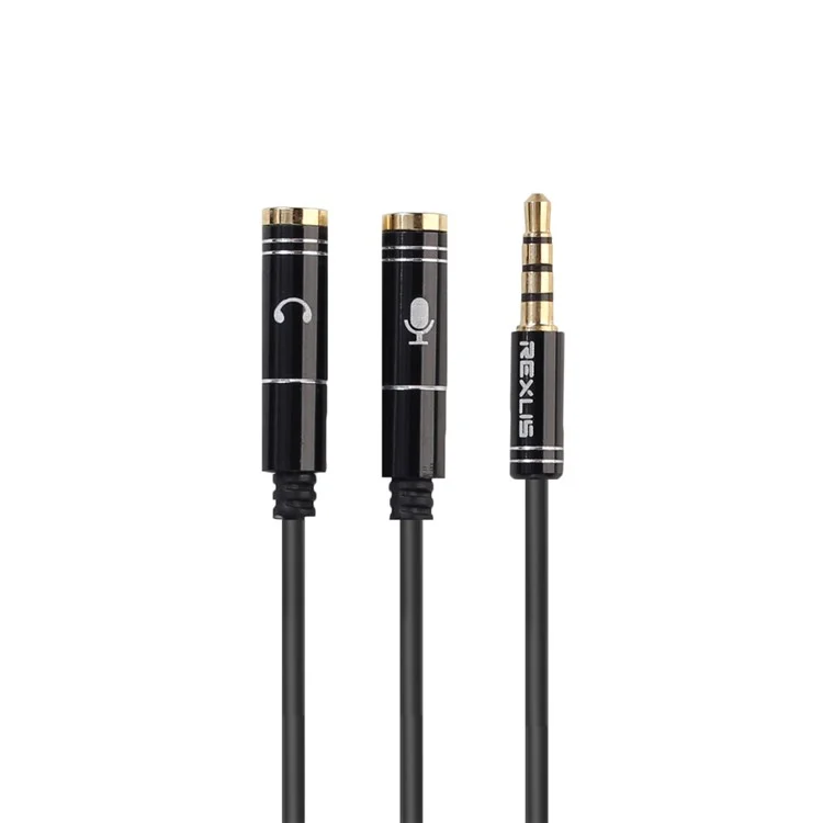 REXLIS Single 3.5mm Male Port to Dual Ports 3.5mm Female Headphone Audio Splitter Cable Adapter