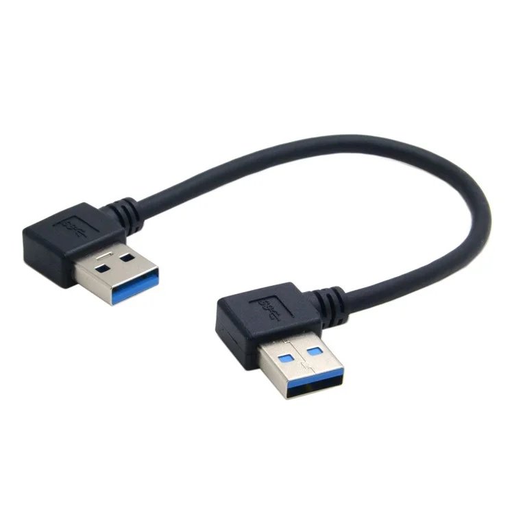 CY U3-182-0.2M USB 3.0 Type A Male 90 Degree Left Angled to Right Angled Extension Cable