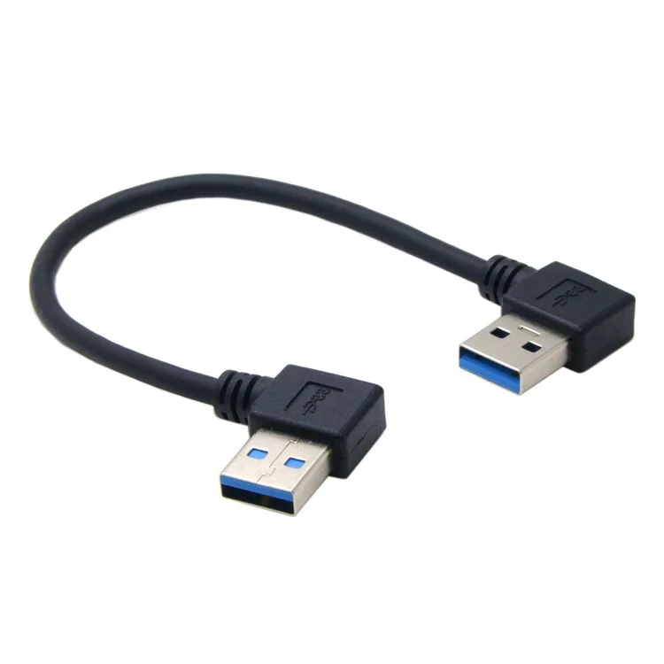 CY U3-182-0.2M USB 3.0 Type A Male 90 Degree Left Angled to Right Angled Extension Cable