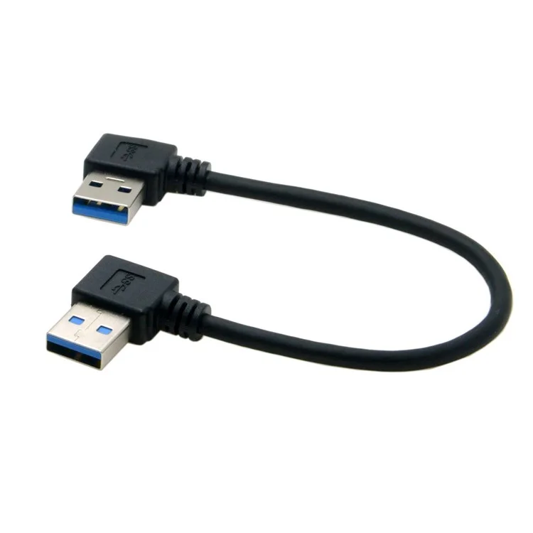 CY U3-182-0.2M USB 3.0 Type A Male 90 Degree Left Angled to Right Angled Extension Cable